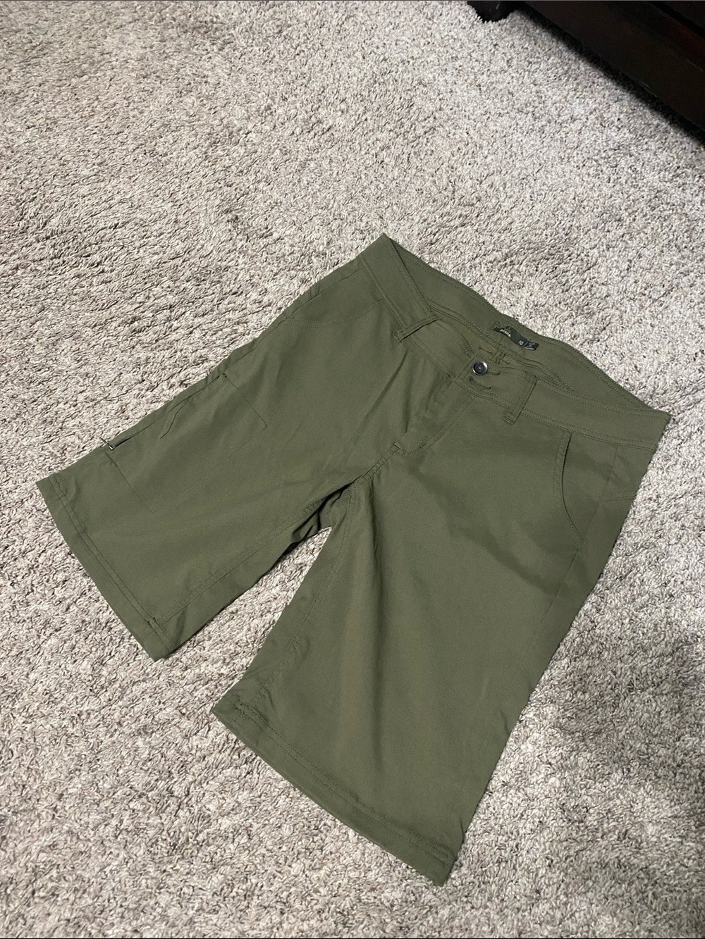 Prana Olive Green Women's Bermuda Shorts